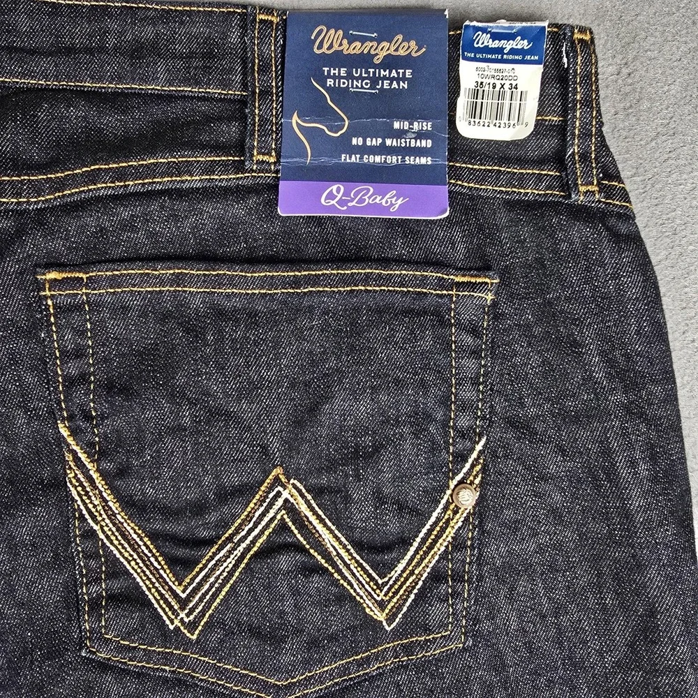 Wrangler Q-Baby Ultimate Riding Jeans Womens 19x34 Deep‎ Doved Bootcut WRQ20